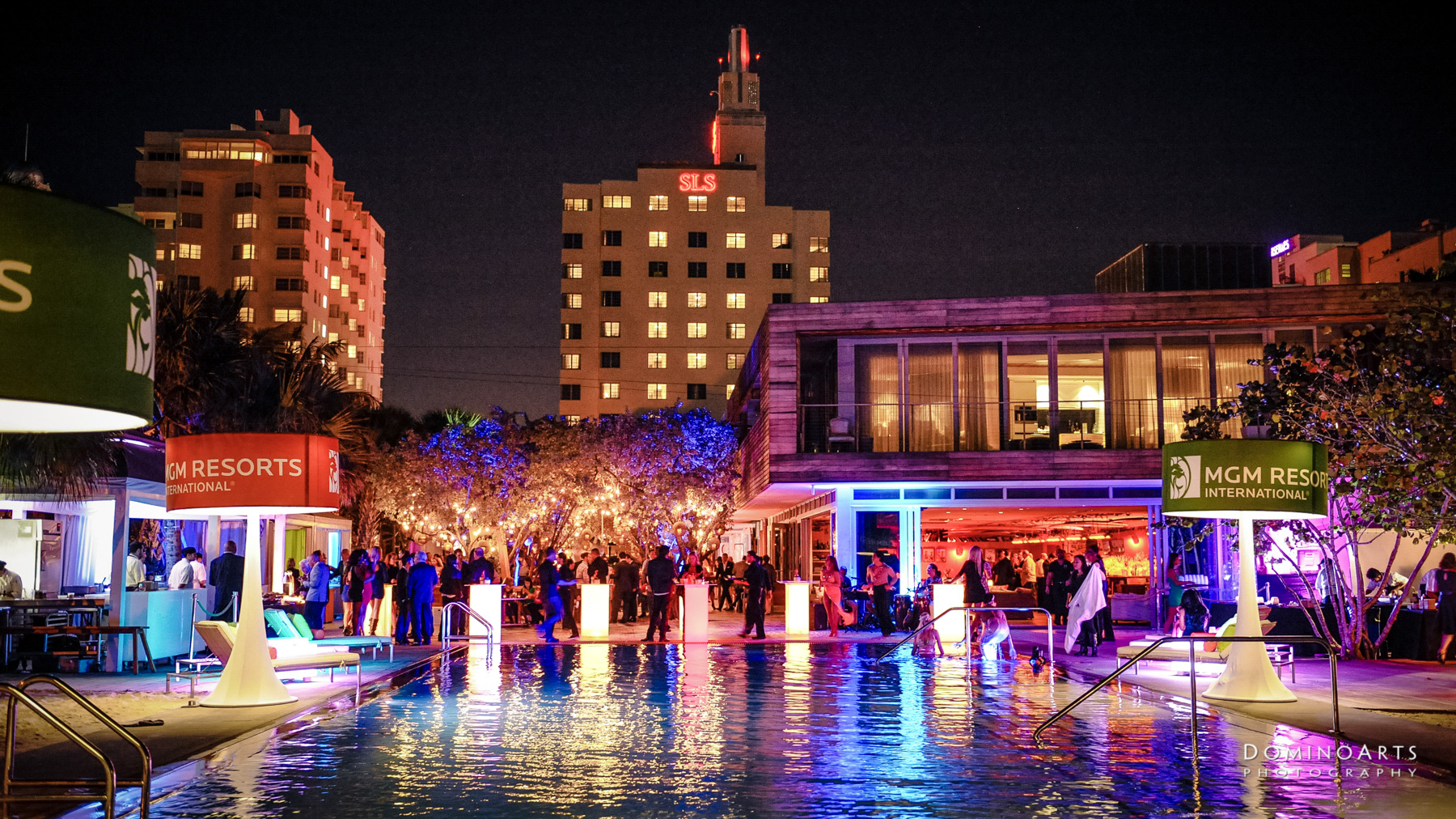 Pool side Corporate Event at SLS South Beach, Miami by Domino Arts Photography