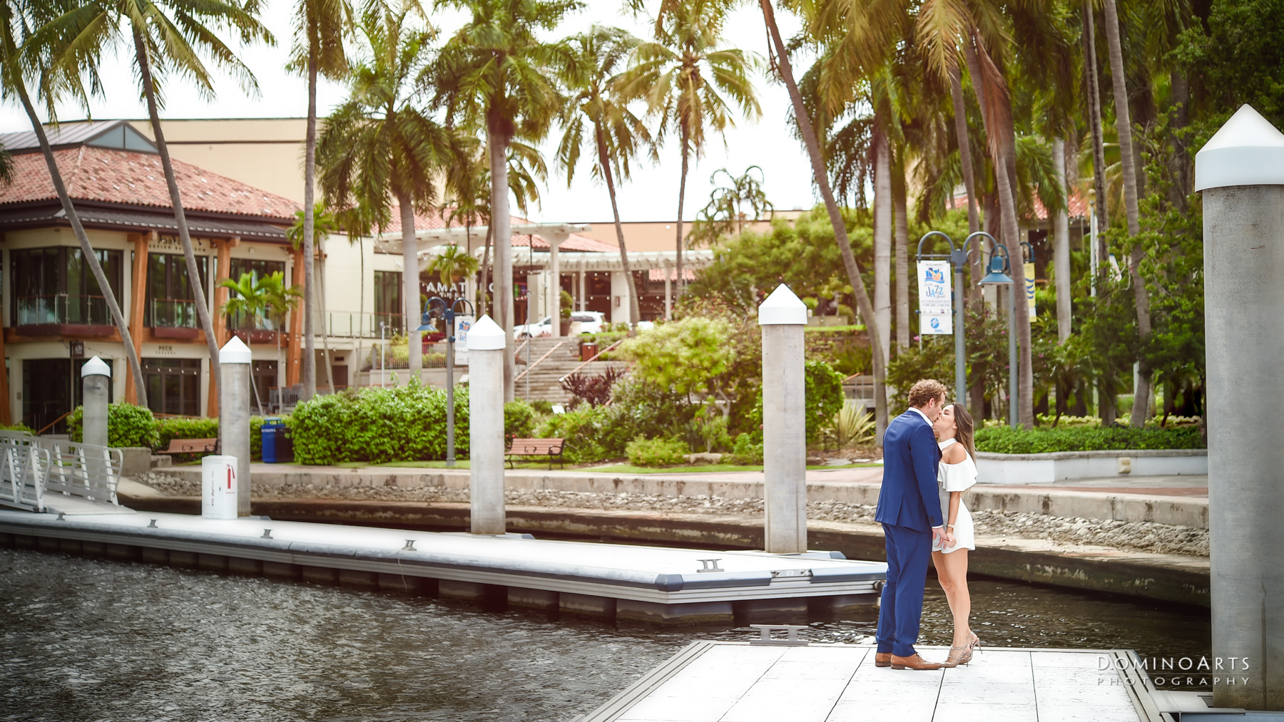 Cute kissing picture at Engagement photography at Riverfront, Fort Lauderdale