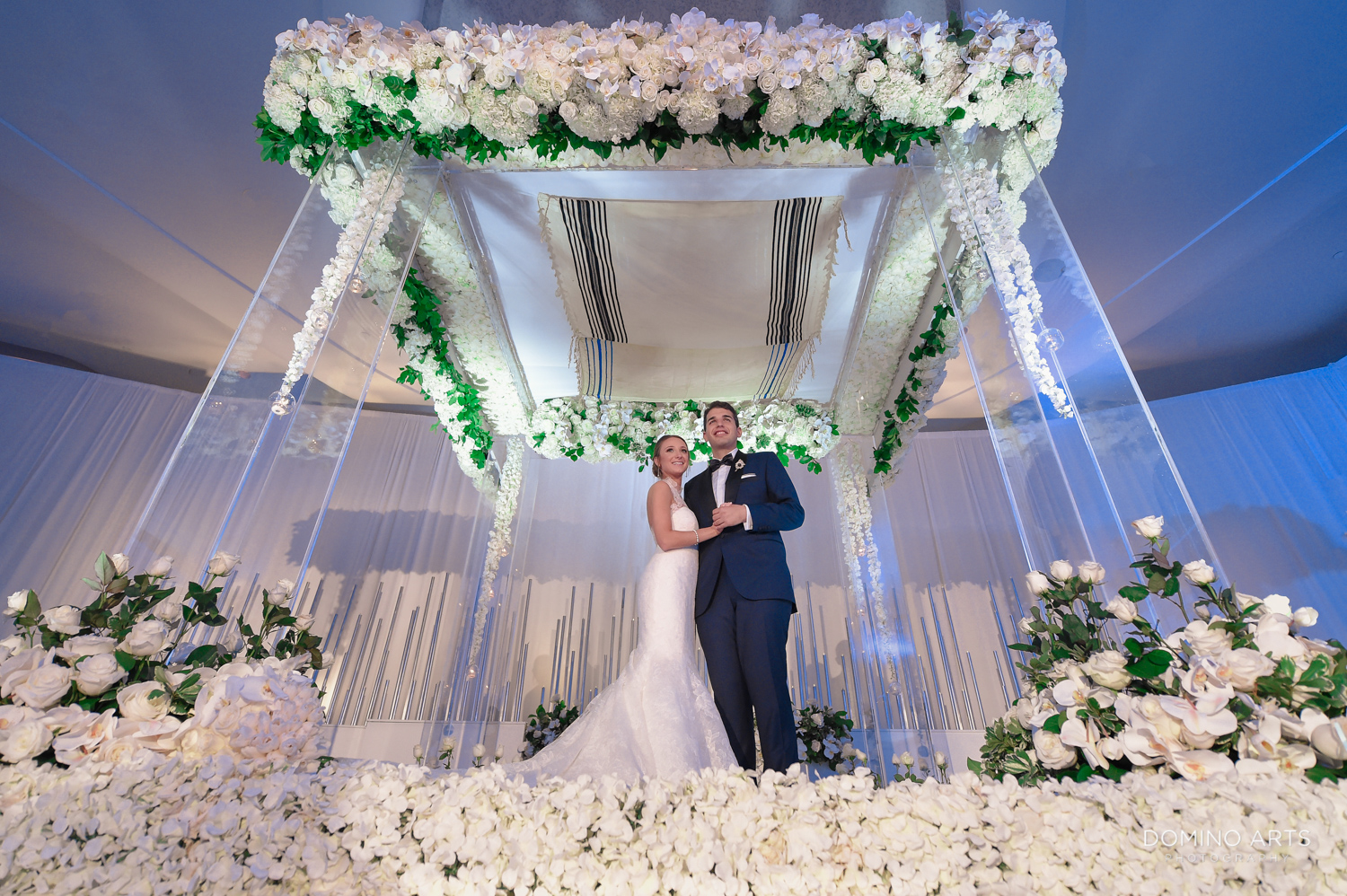 chuppah full of flowers Classic romantic wedding photos at fontainebleau miami