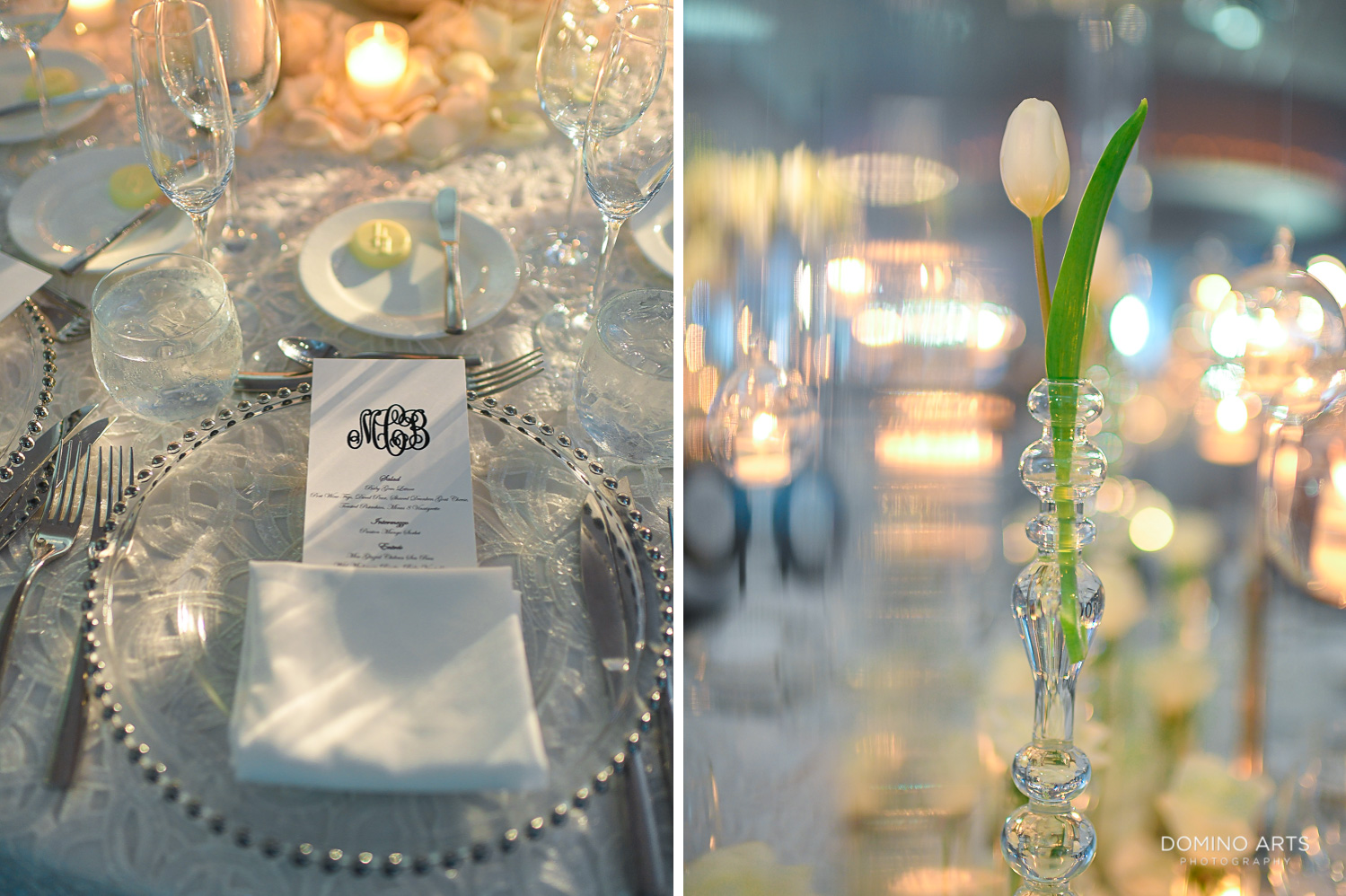 beautiful wedding decor details on tables pictures at fontainebleau miami