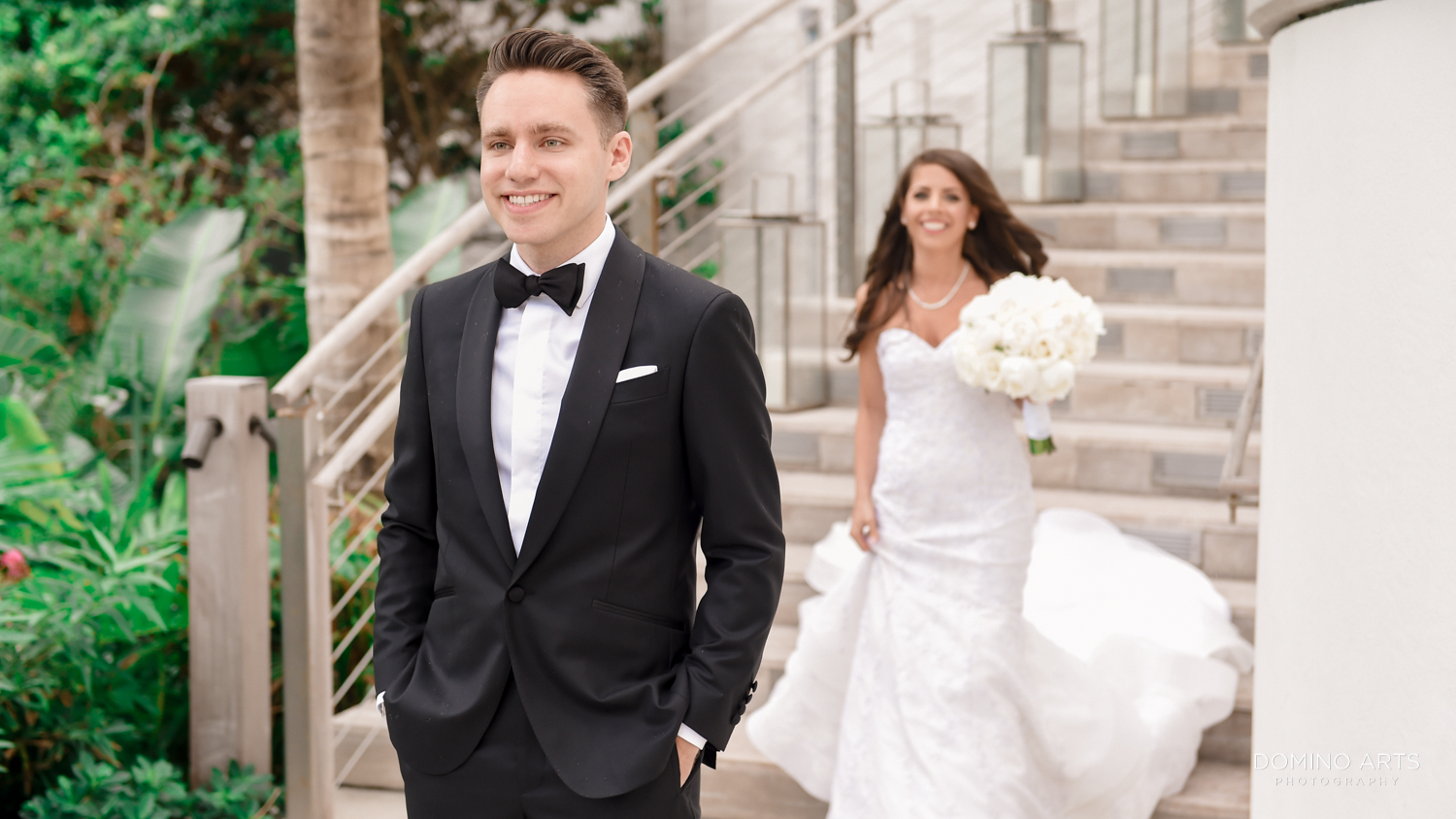 First look of bride and groom pictures at The Miami Beach Edition