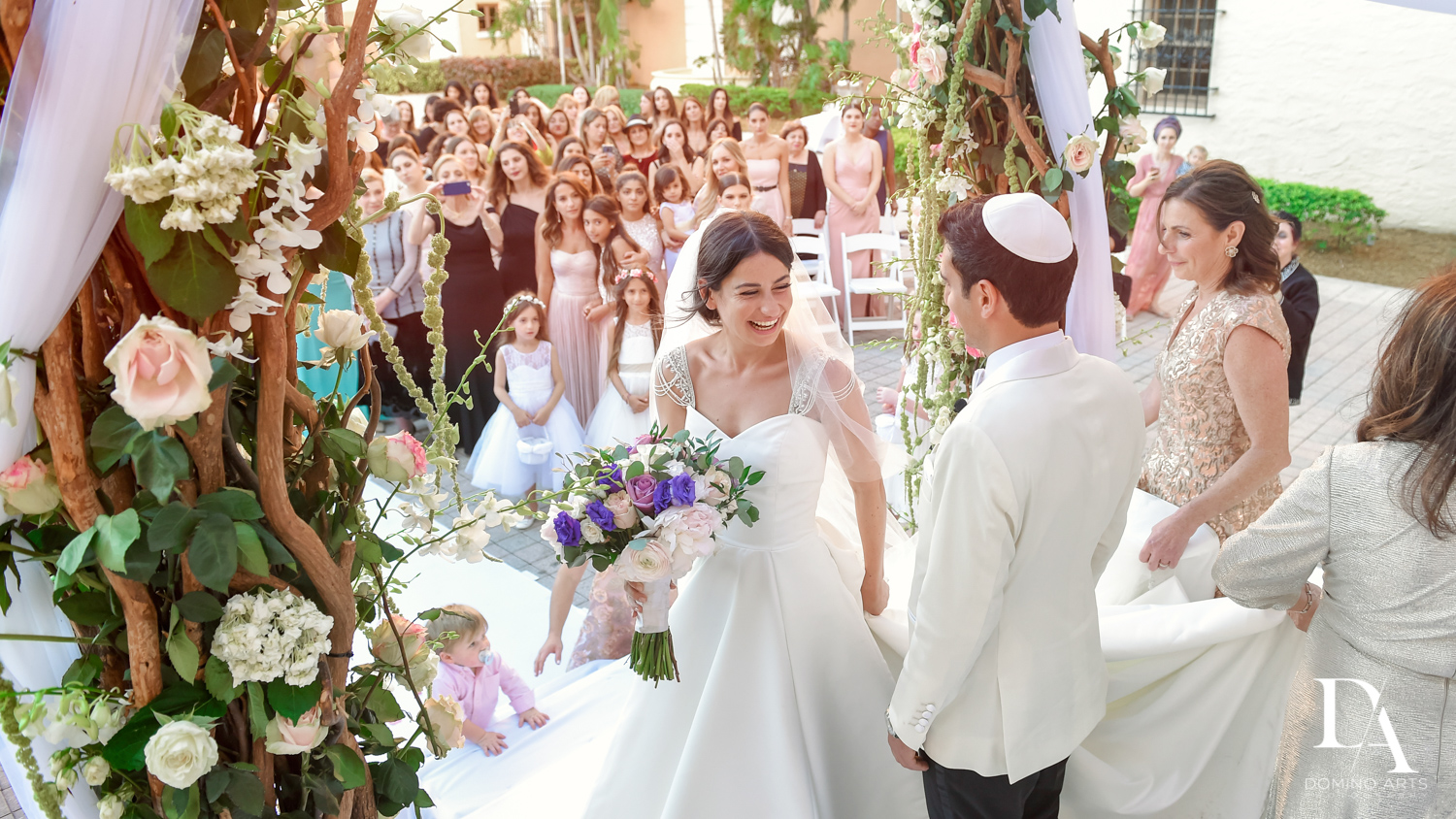 bride and groom at Modern Luxury Jewish Wedding Photography at Biltmore Miami Coral Gables