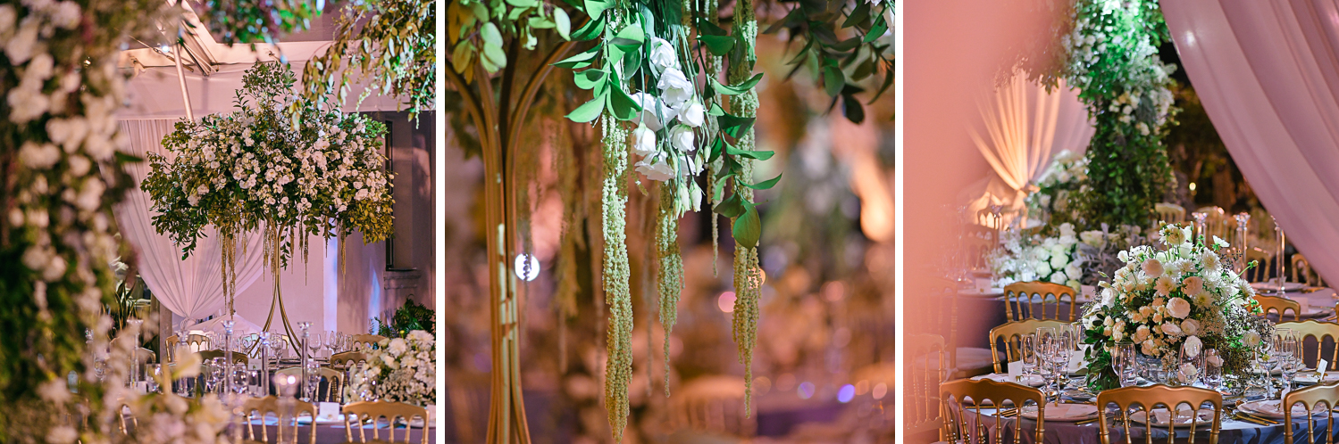 floral decor at Luxurious Destination Wedding at Fisher Island Miami by Domino Arts Photography
