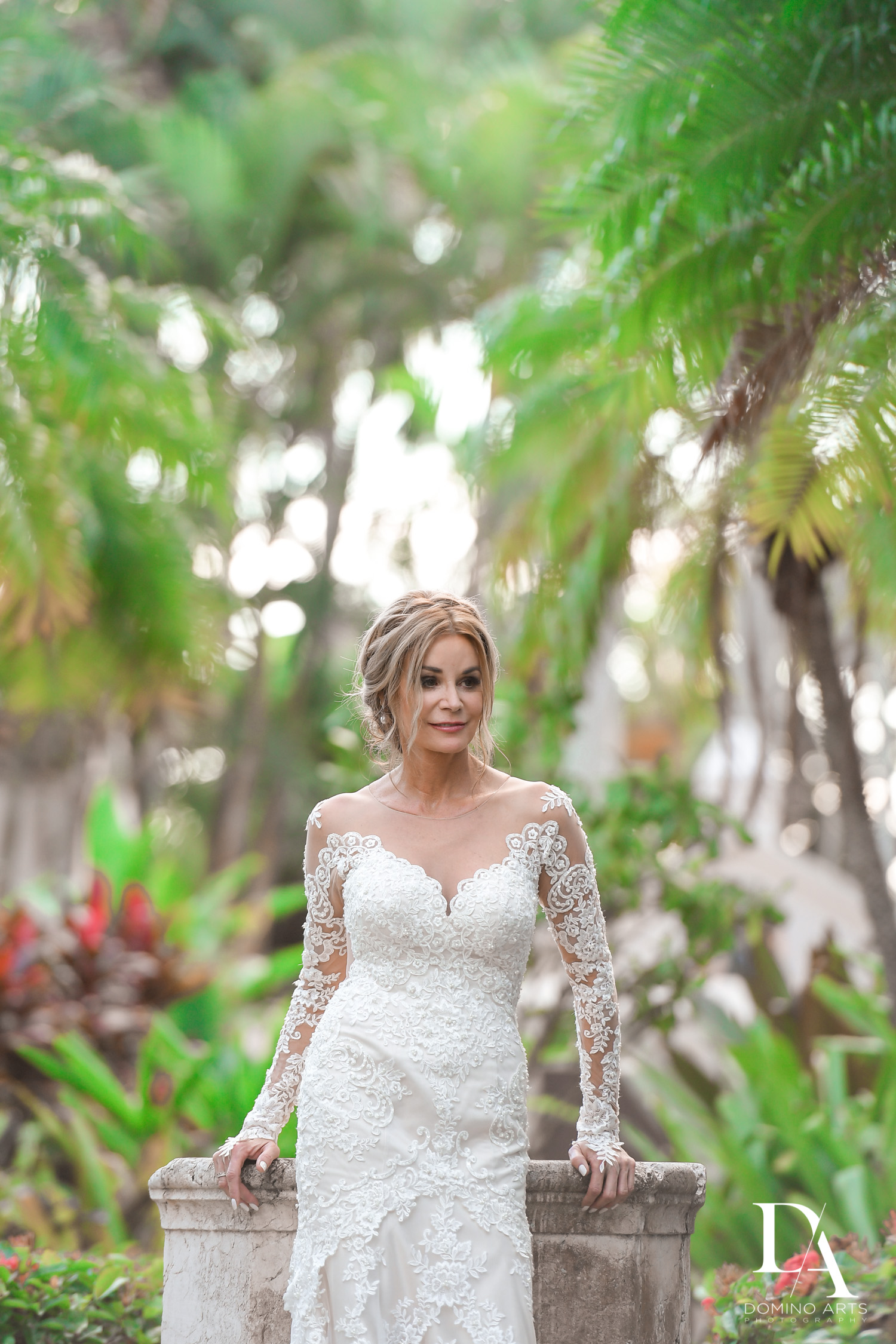 wedding dress at Classic & Elegant Wedding Photography at Fisher Island Miami by Domino Arts Photography
