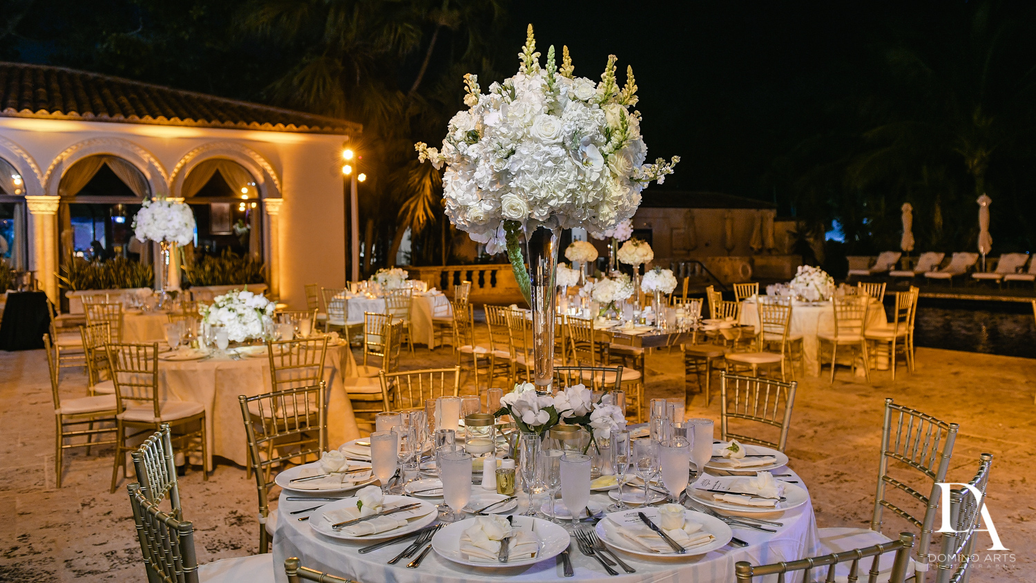 decor at Classic & Elegant Wedding at Fisher Island Miami by Domino arts Photography 