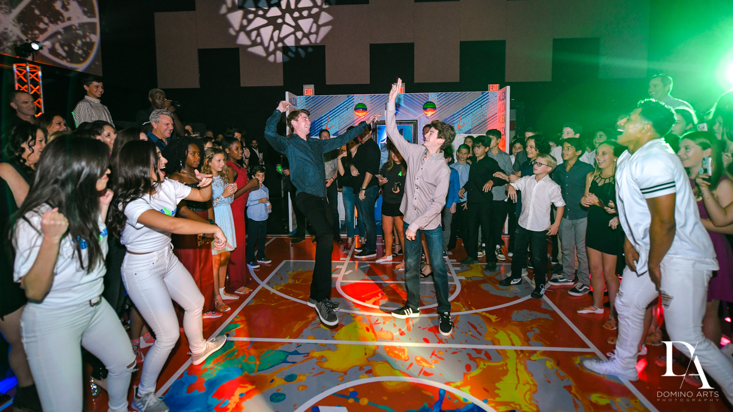 rock with u intro at Fun Basketball Theme Bar Mitzvah at The Fillmore Miami Beach by Domino Arts Photography