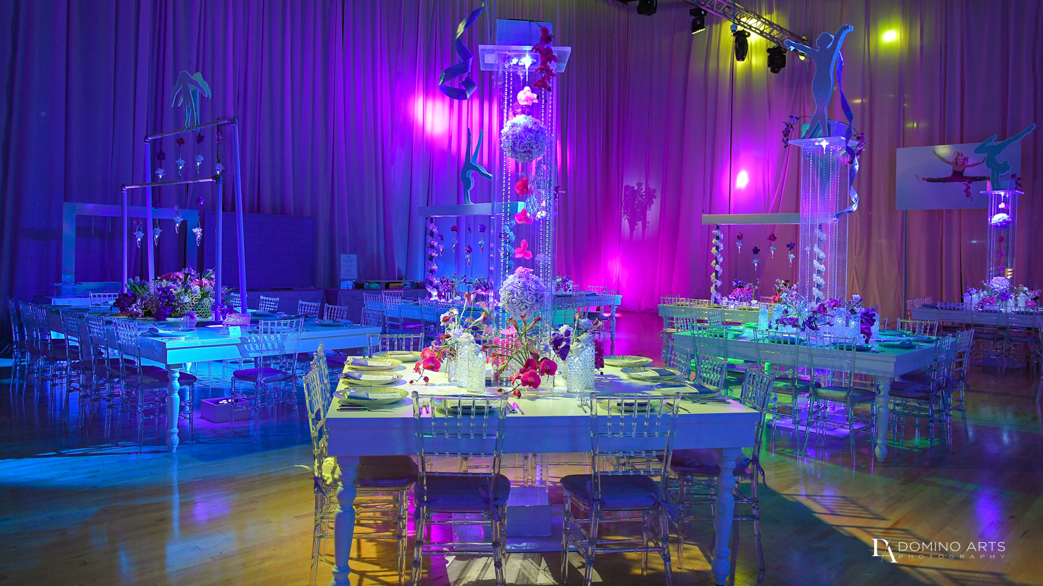 Table design for events by domino arts
