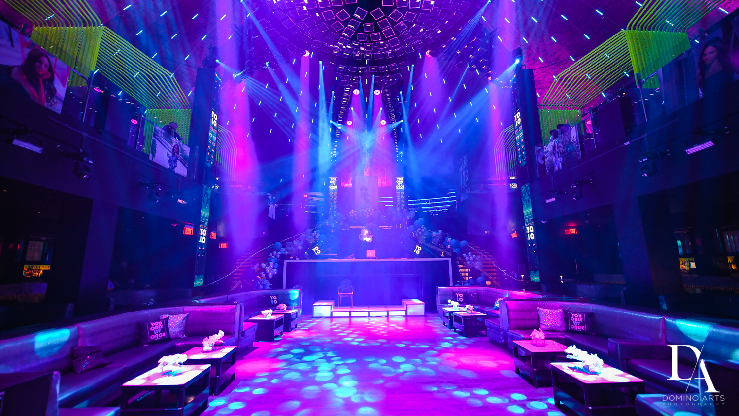 best decor at Nightclub Bat Mitzvah at LIV in Fontainebleau Miami by Domino Arts Photography