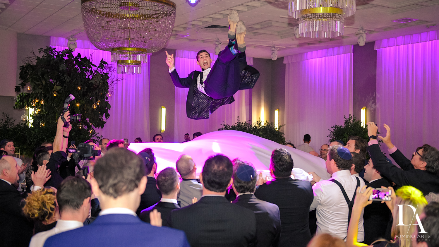crazy fun party pictures at Classic Miami Beach Wedding at Temple Emanu-El and Emanuel Luxury Venue by Domino Arts Photography