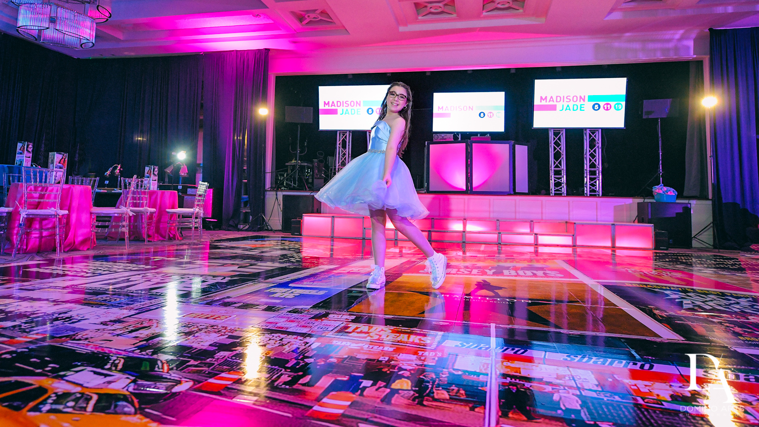 portrait at New York Theme Bat Mitzvah at Woodfield Country Club, Boca Raton by Domino Arts Photography