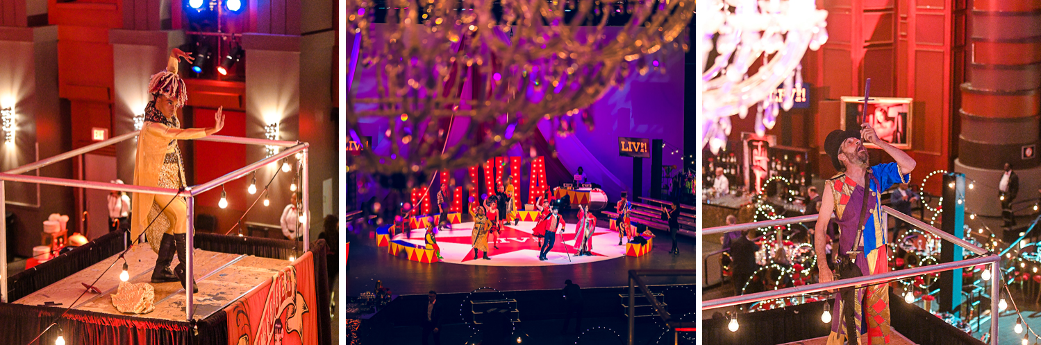 amazing decor at The Greatest Showman theme Bat Mitzvah at the filmore miami by Domino Arts Photography