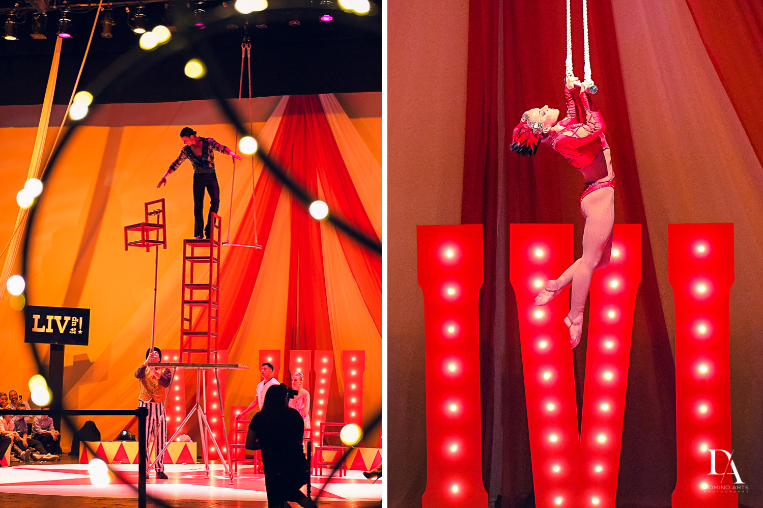 Circus show at The Greatest Showman theme Bat Mitzvah at the filmore miami by Domino Arts Photography