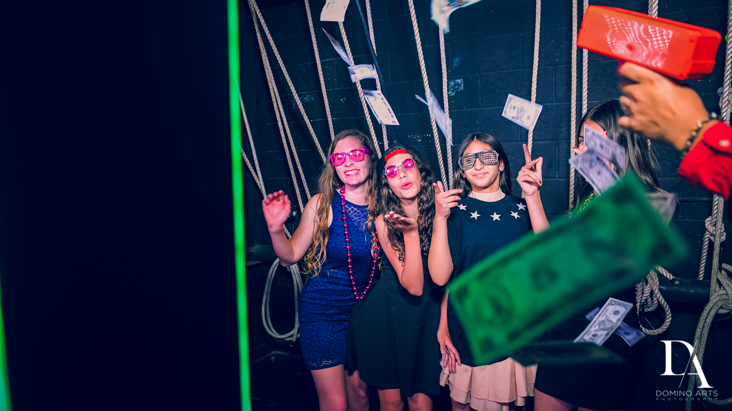 photo booth at The Greatest Showman theme Bat Mitzvah at the filmore miami by Domino Arts Photography