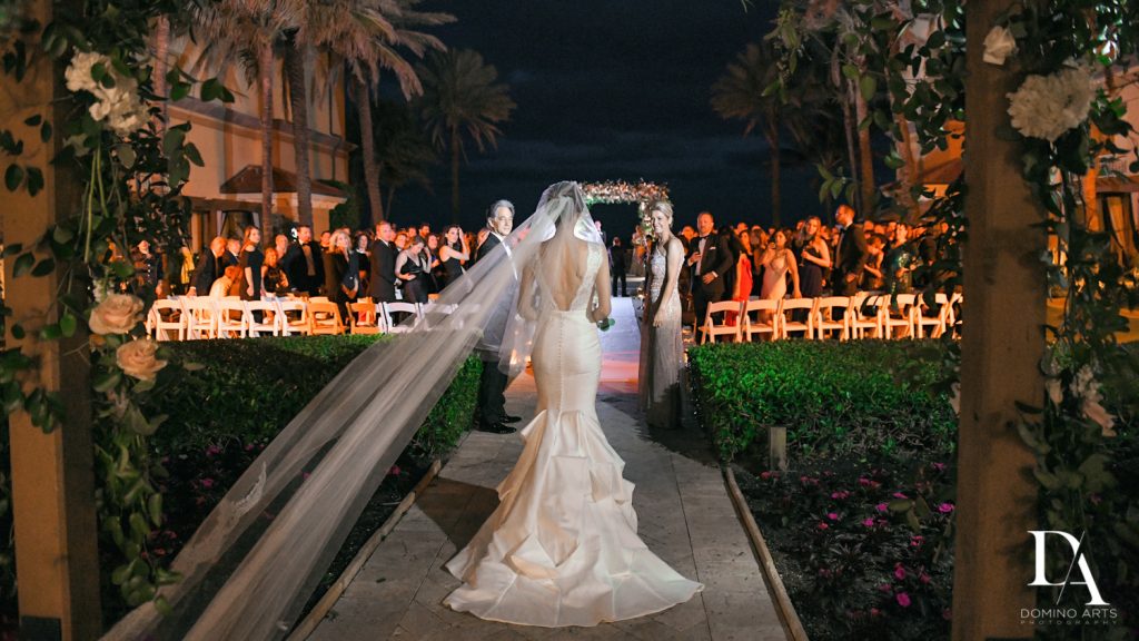 bride at Romantic Ocean Side Wedding at Eau Palm Beach by Domino Arts Photography