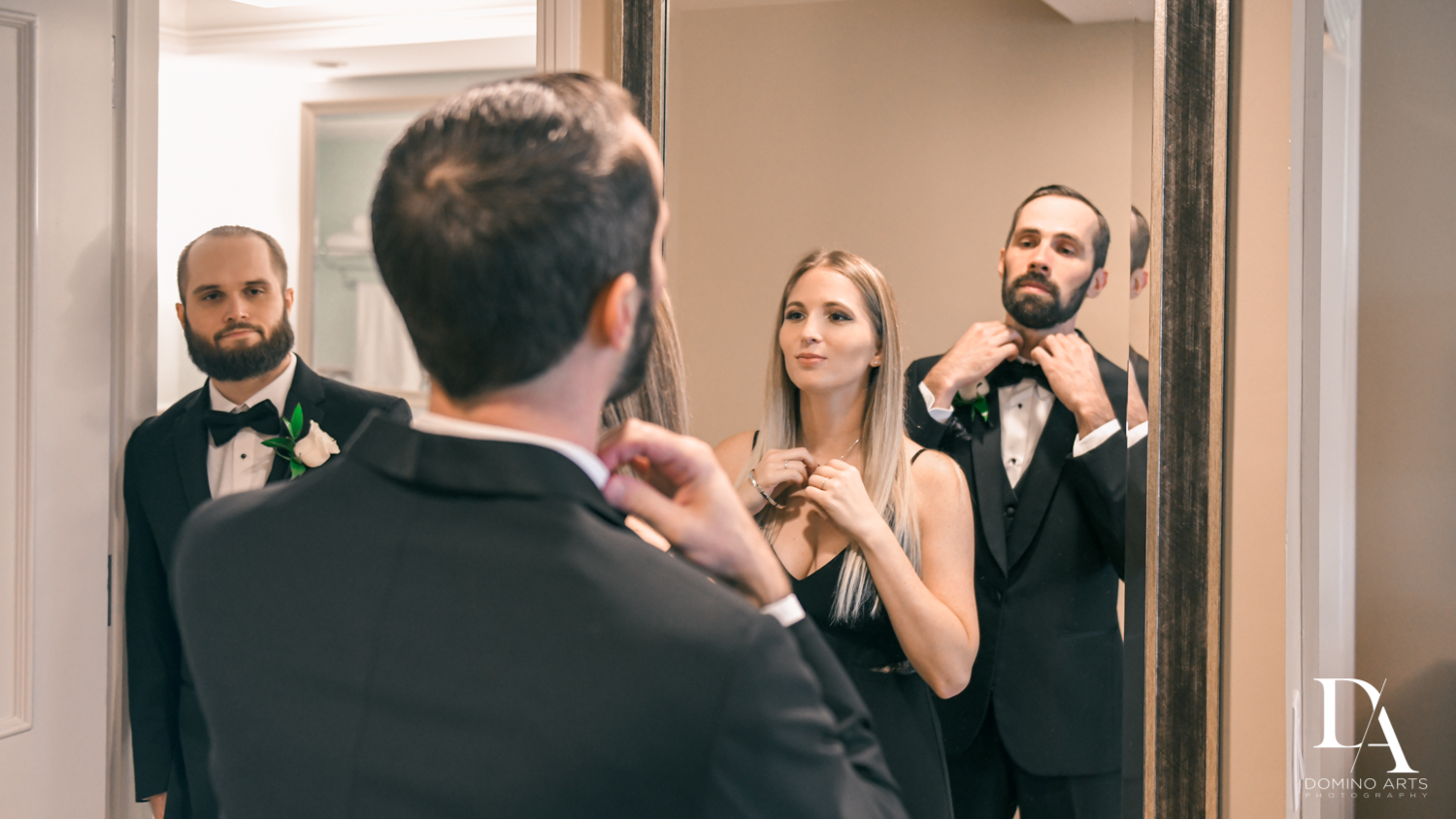 siblings getting ready at Ultimate Events Wedding at Turnberry Isle Resort Miami by Domino Arts Photography