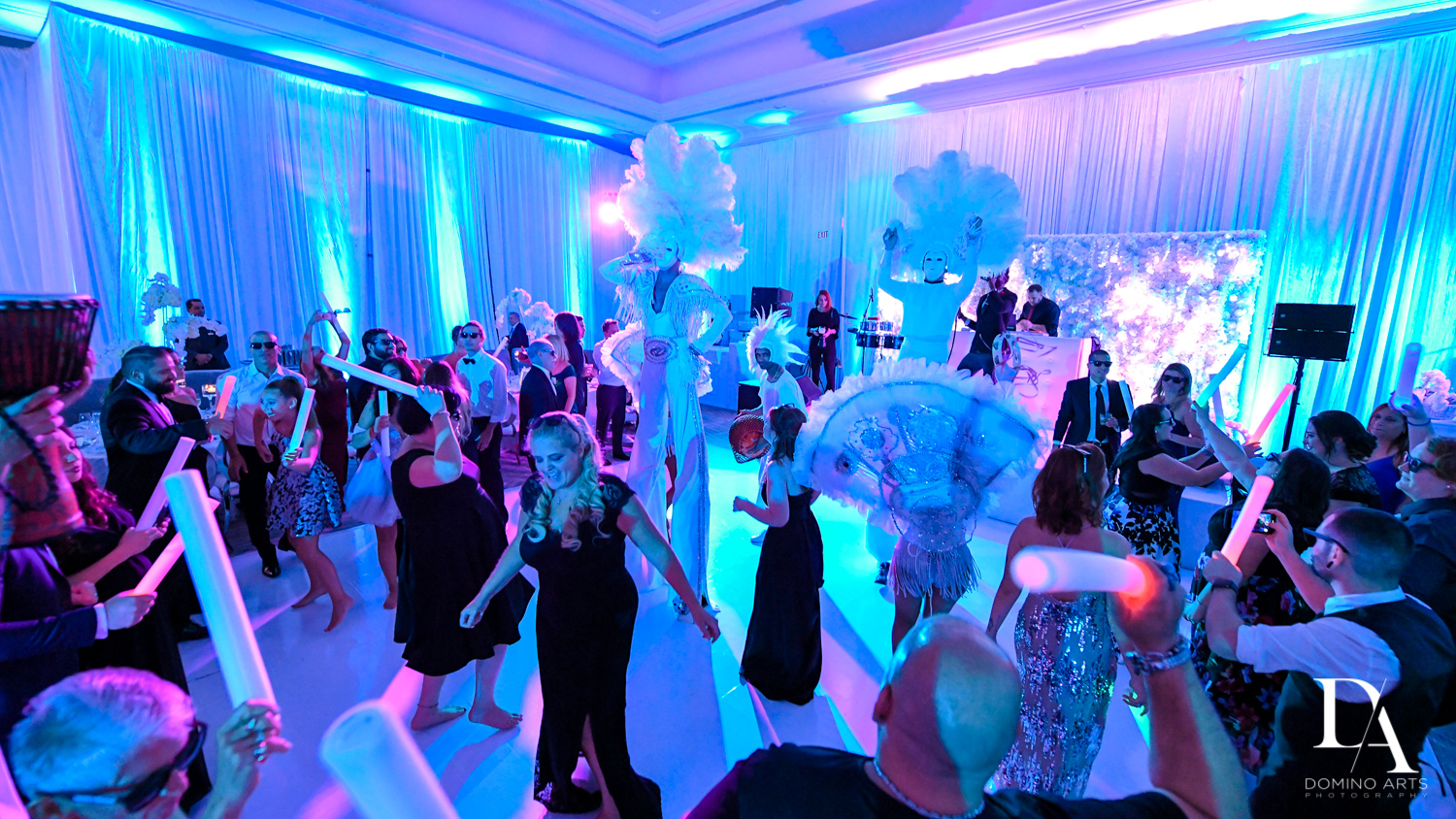 blue lighting at Ultimate Events Wedding at Turnberry Isle Resort Miami by Domino Arts Photography
