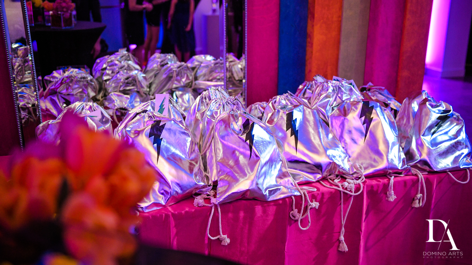 shiny party favors at Colorful B'Not Mitzvah at Gallery of Amazing Things by Domino Arts Photography