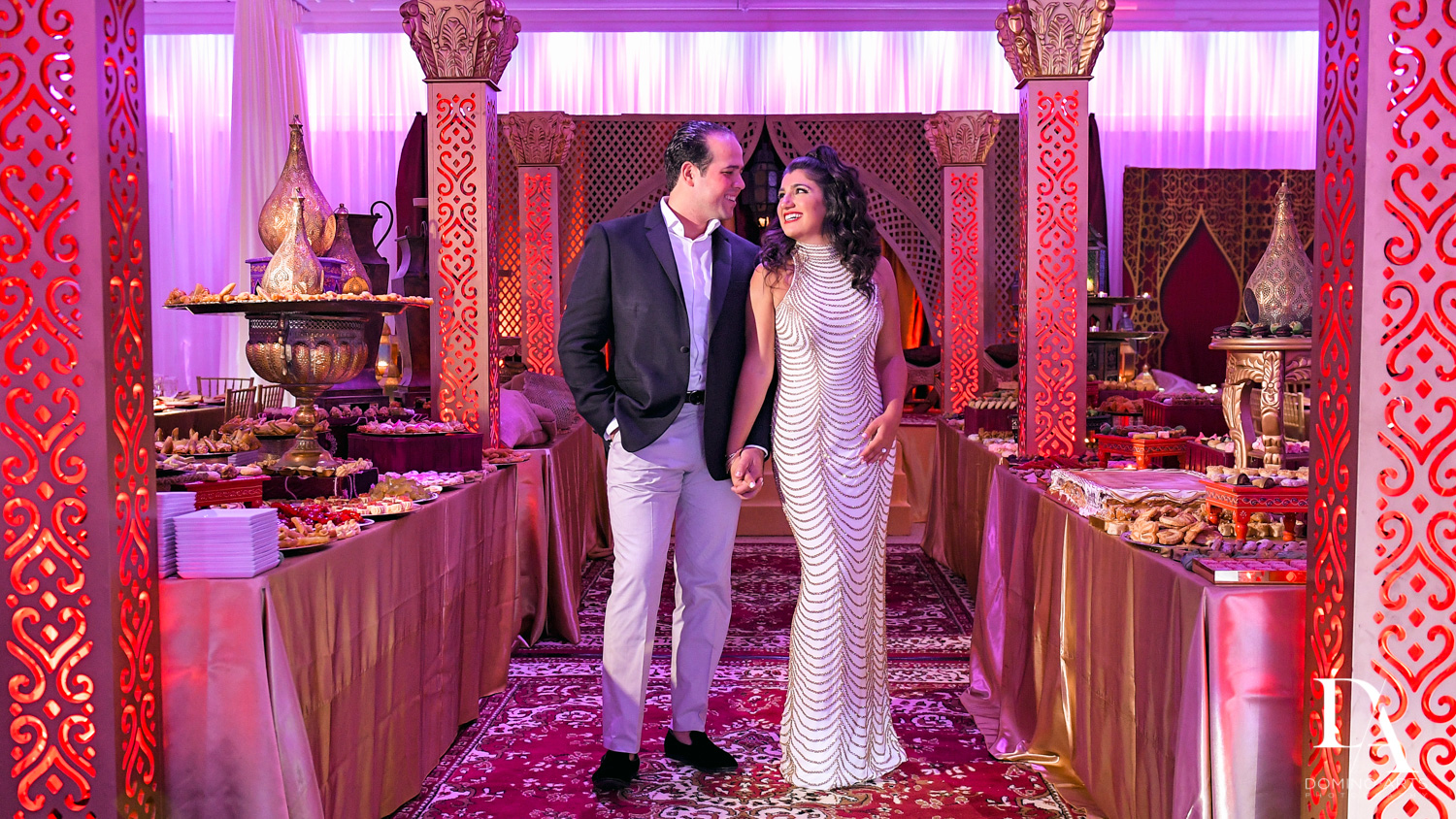 bride and groom at Authentic Morrocan Jewish Henna Party by Domino Arts Photography