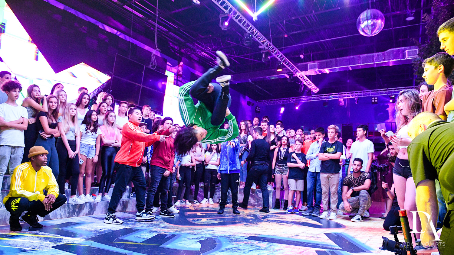 break dancers at Urban Graffiti BNai Mitzvah with celebrity Shaq at Xtreme Action Park by Domino Arts Photography