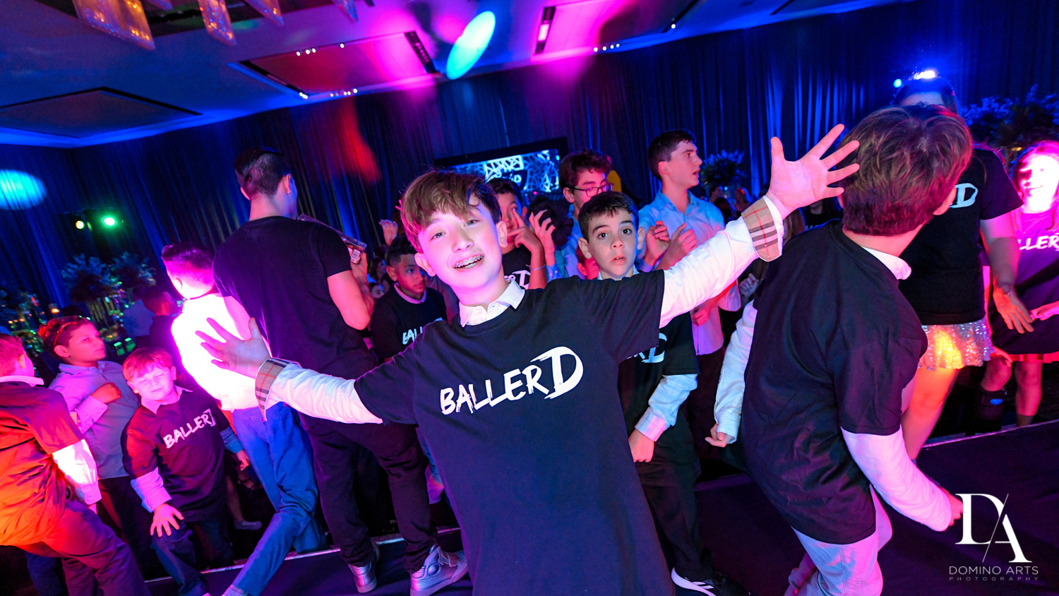Baller Tshirt at Modern All Blue Decor Bar Mitzvah at Temple Beth Am Pinecrest by Domino Arts Photography