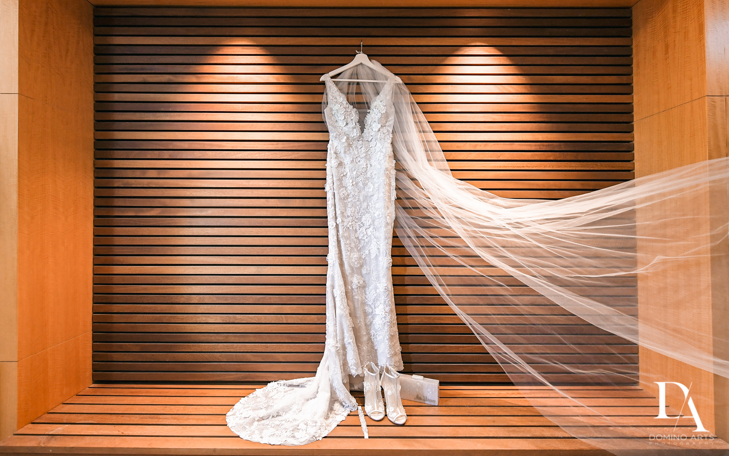 dress at Sunset Wedding at Boca Rio Golf Club by Domino Arts Photography