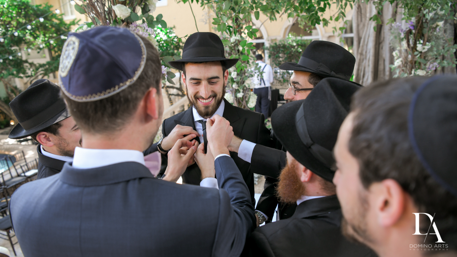 groomsmen at Hasidic Jewish Wedding at The Addison in Boca Raton by Domino Arts Photography