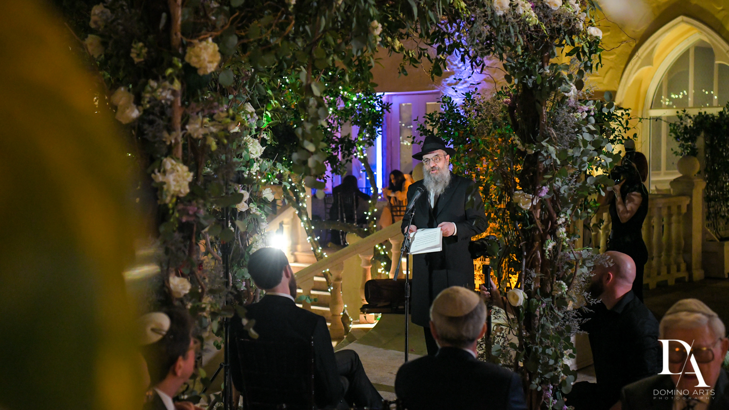 Rabbi reading at Hasidic Jewish Wedding at The Addison in Boca Raton by Domino Arts Photography