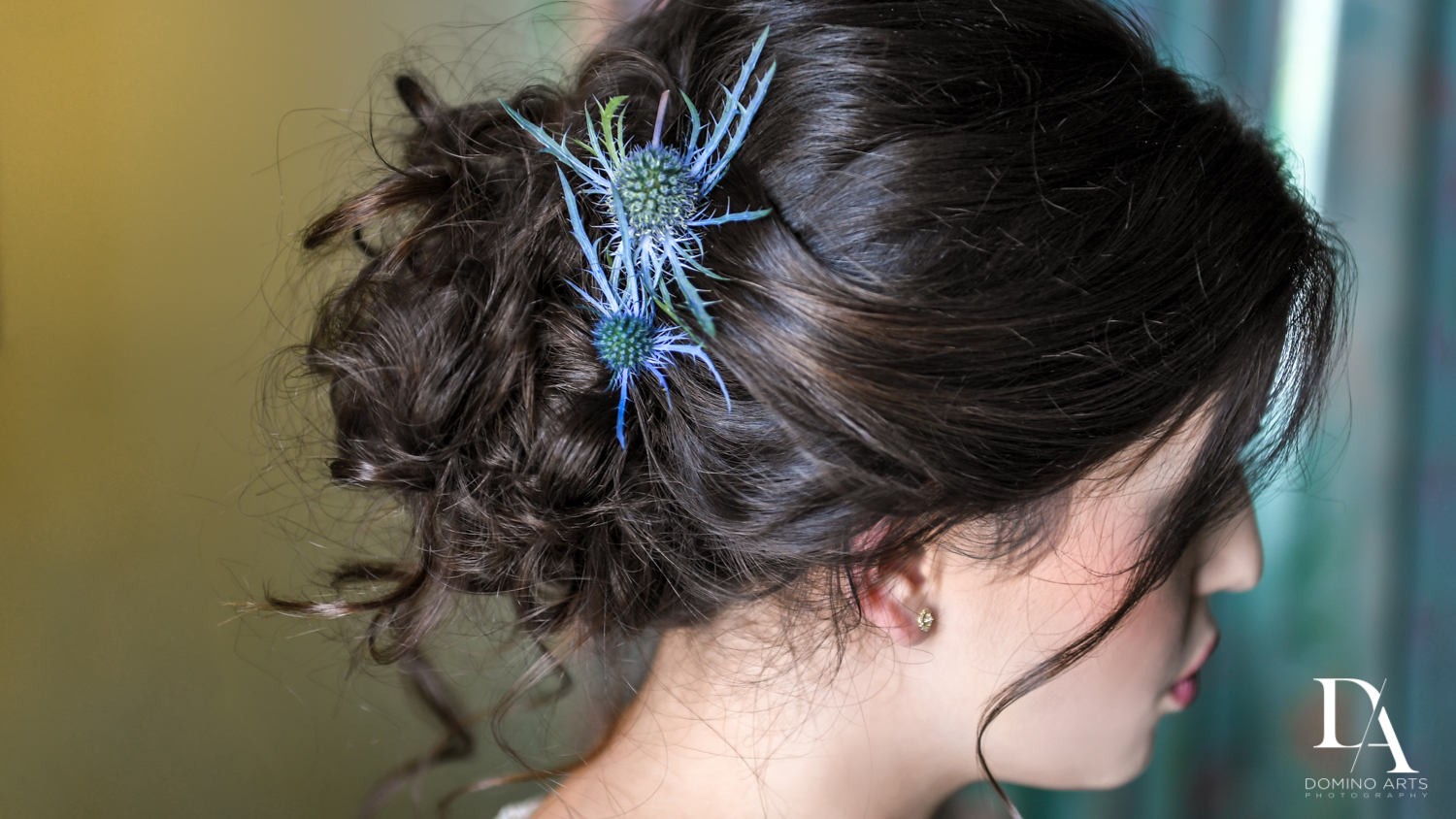 unique hair flower at Luxury Summer Wedding at The Colony Hotel Palm Beach by Domino Arts Photography