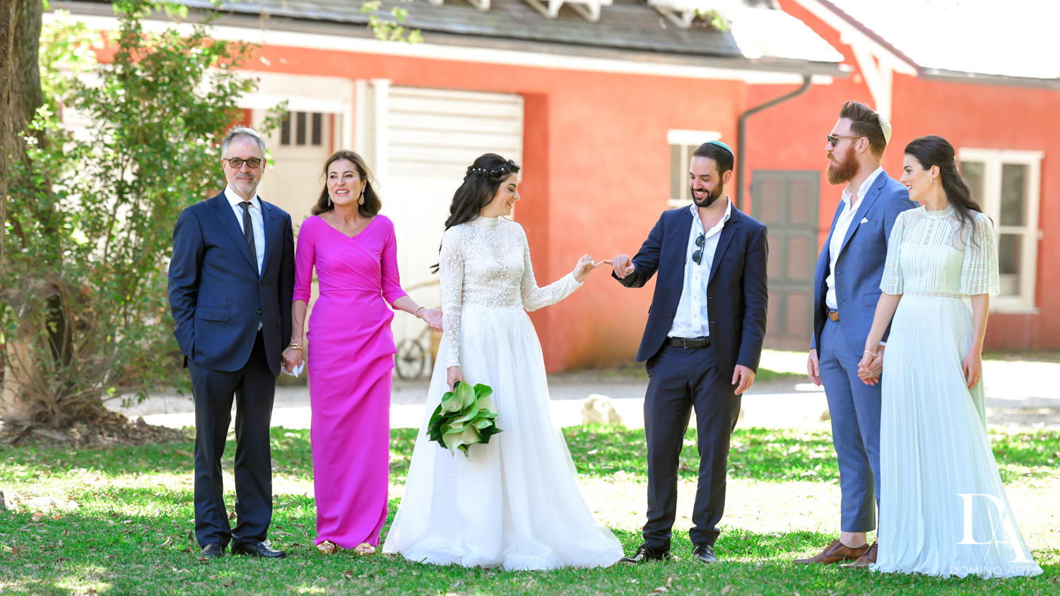 family at Traditional Jewish Wedding at Deering Estate Miami by Domino Arts Photography