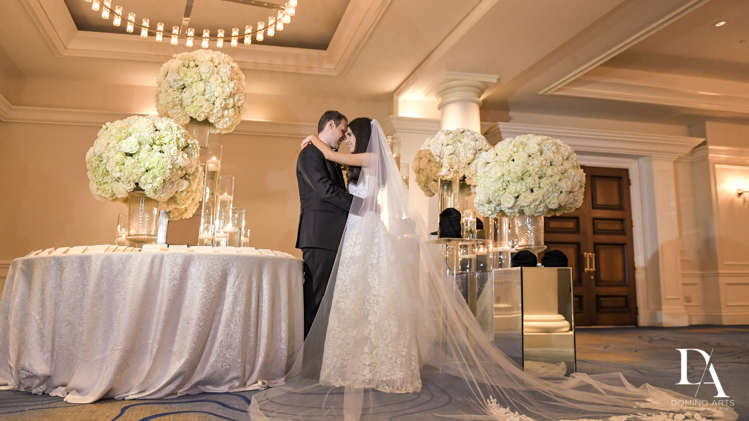 bride and groom at A Ritz Carlton Wedding in Key Biscayne by Domino Arts Photography