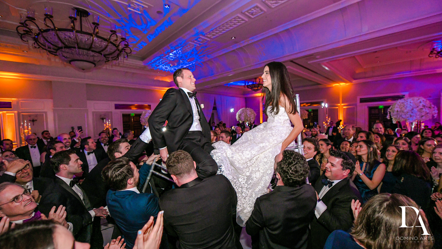 Jewish hora at A Ritz Carlton Wedding in Key Biscayne by Domino Arts Photography