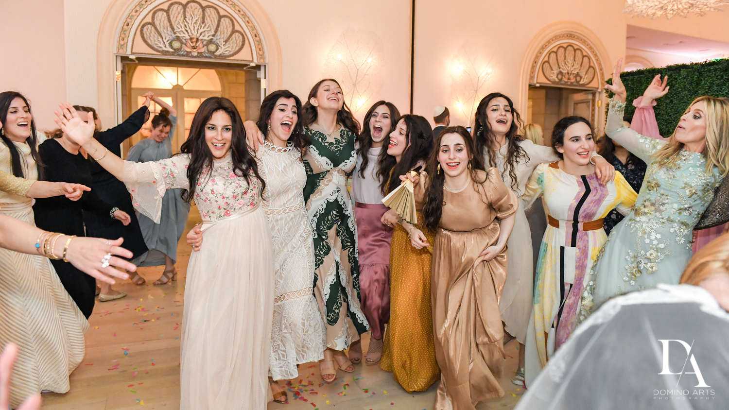 fun party photos from Jewish Orthodox Wedding in Palm Beach by Domino Arts Photography